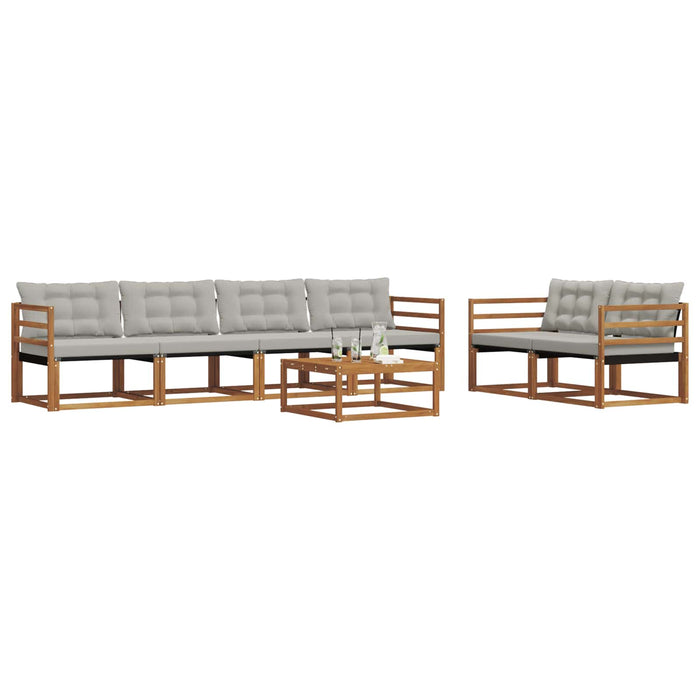Set de canapele de exterior 7 pcs Gri natural și deschis WALTI