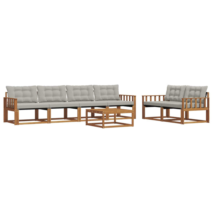 Set de canapele de exterior 7 pcs Gri natural și deschis WALTI
