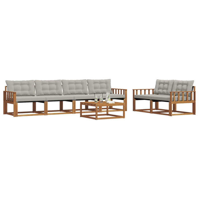 Set de canapele de exterior 7 pcs Gri natural și deschis WALTI