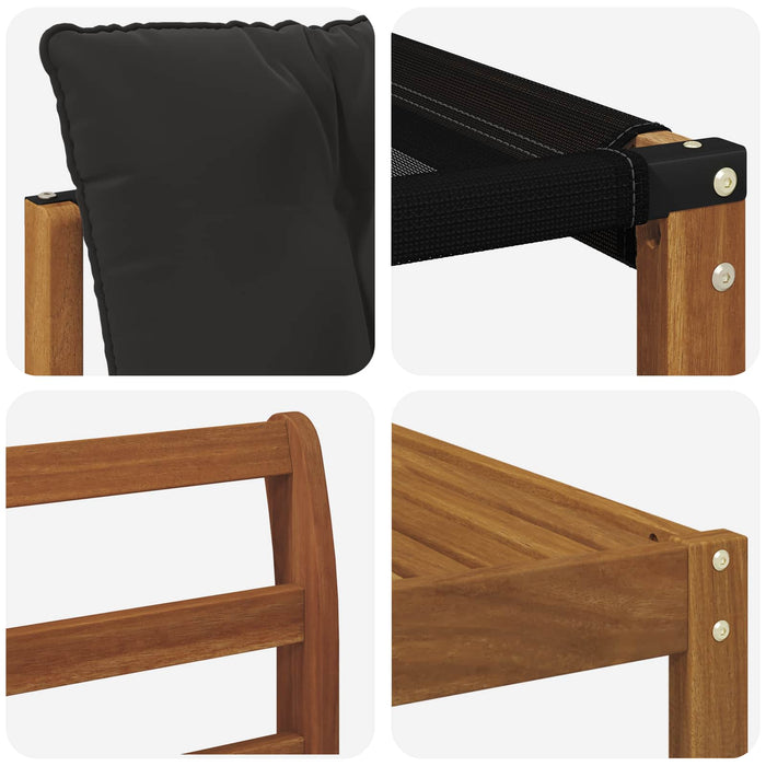 Set de canapele de exterior cu pernă 7 pcs Natural și Negru WALTI