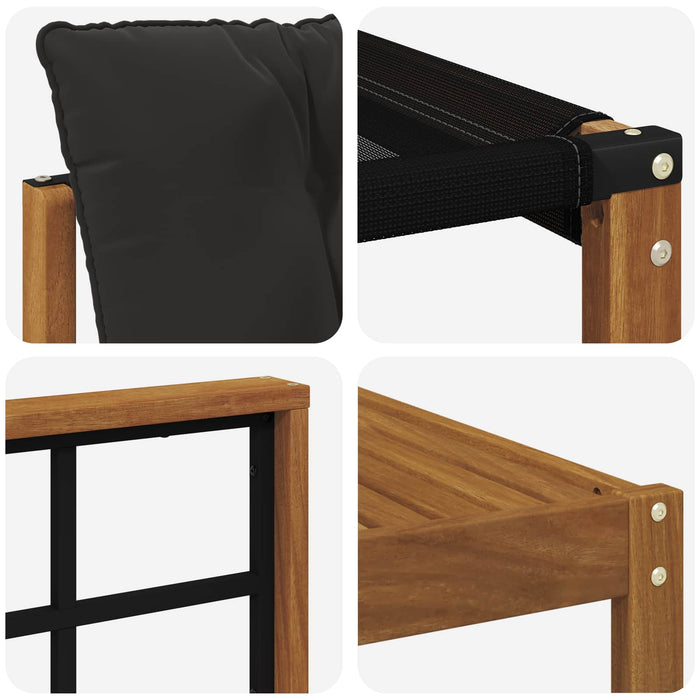 Set de canapele de exterior cu pernă 7 pcs Natural și Negru WALTI