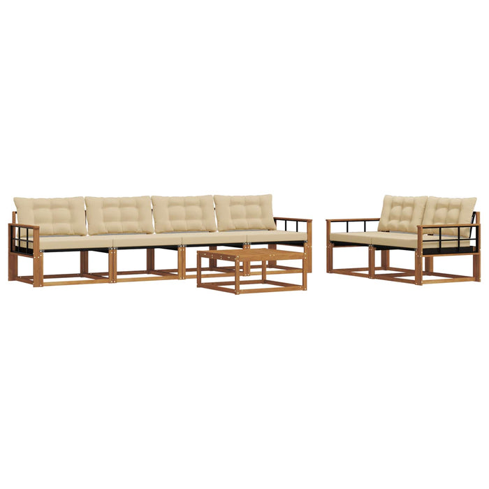 Set de canapele de exterior cu pernă 7 pcs Natural și Bej WALTI