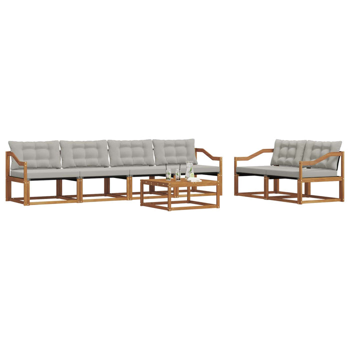 Set de canapele de exterior 7 pcs Gri natural și deschis WALTI
