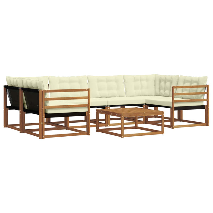 Set de canapele de exterior cu pernă 7 pcs Natural și Crem - WALTI WALTI
