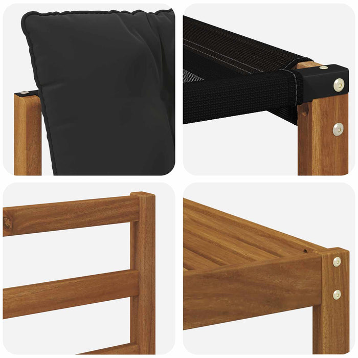 Set de canapele de exterior cu pernă 7 pcs Natural și Negru - WALTI WALTI