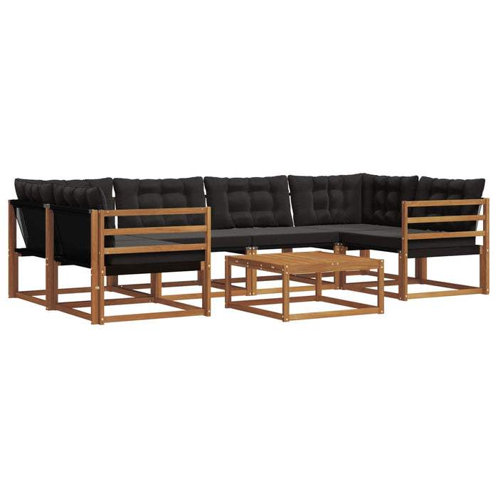 Set de canapele de exterior cu pernă 7 pcs Natural și Negru - WALTI WALTI