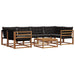 Set de canapele de exterior cu pernă 7 pcs Natural și Negru - WALTI WALTI