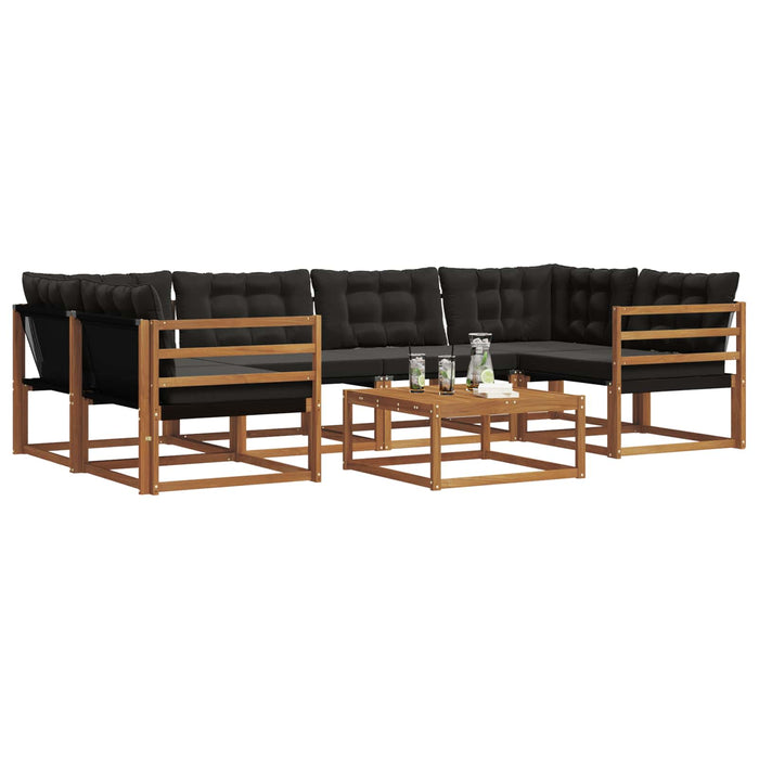 Set de canapele de exterior cu pernă 7 pcs Natural și Negru - WALTI WALTI