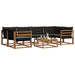 Set de canapele de exterior cu pernă 7 pcs Natural și Negru - WALTI WALTI