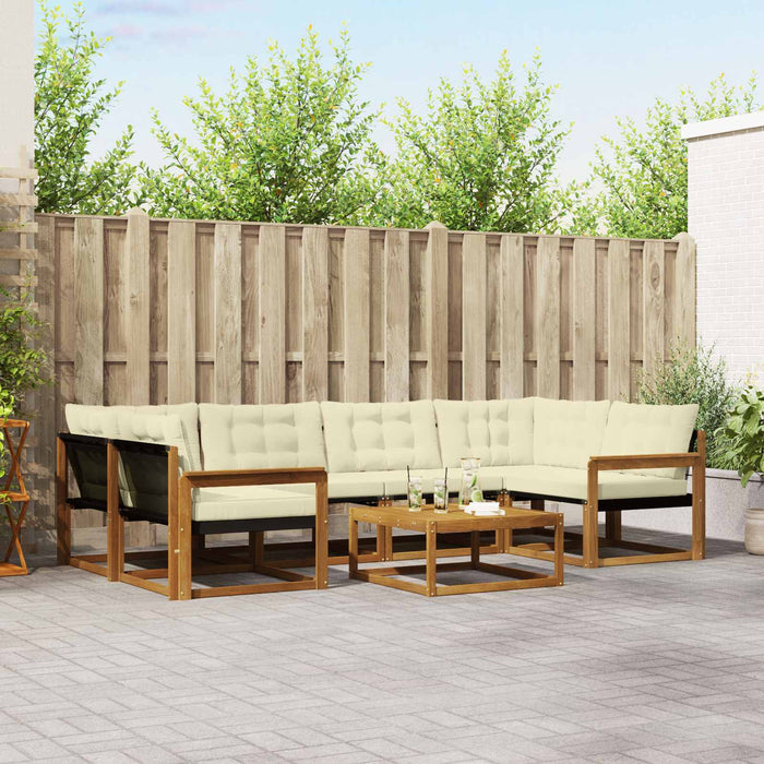 Set de canapele de exterior cu pernă 7 pcs Natural și Crem - WALTI WALTI