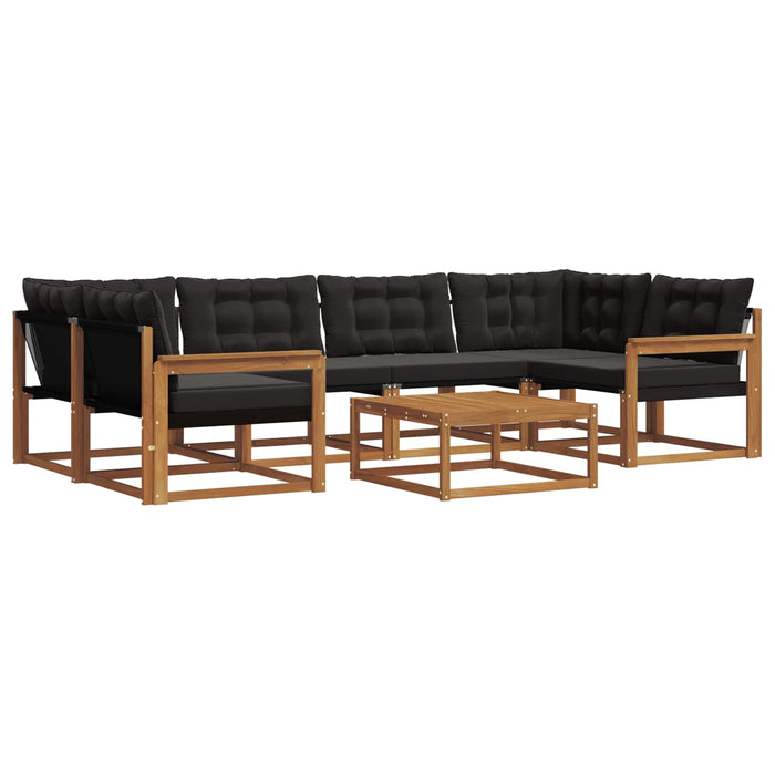 Set de canapele de exterior cu pernă 7 pcs Natural și Negru - WALTI WALTI