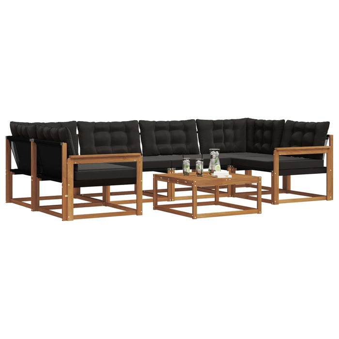 Set de canapele de exterior cu pernă 7 pcs Natural și Negru - WALTI WALTI