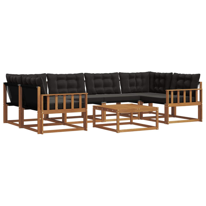 Set de canapele de exterior cu pernă 7 pcs Natural și Negru - WALTI WALTI