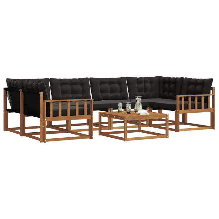 Set de canapele de exterior cu pernă 7 pcs Natural și Negru - WALTI WALTI