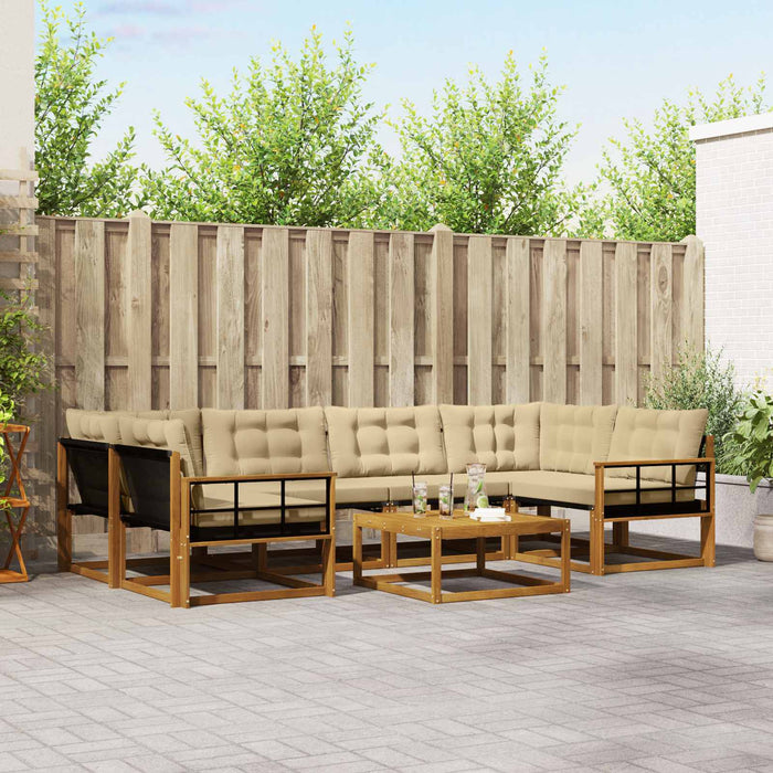 Set de canapele de exterior cu pernă 7 pcs Natural și Bej - WALTI WALTI