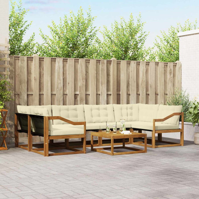 Set de canapele de exterior cu pernă 7 pcs Natural și Crem - WALTI WALTI