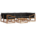 Set de canapele de exterior cu pernă 7 pcs Natural și Negru - WALTI WALTI