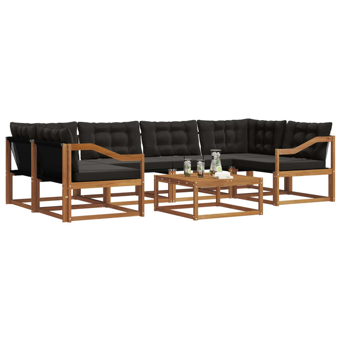 Set de canapele de exterior cu pernă 7 pcs Natural și Negru - WALTI WALTI