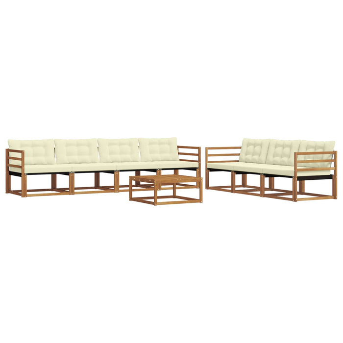 Set de canapele de exterior cu pernă 8 pcs Natural și Crem WALTI