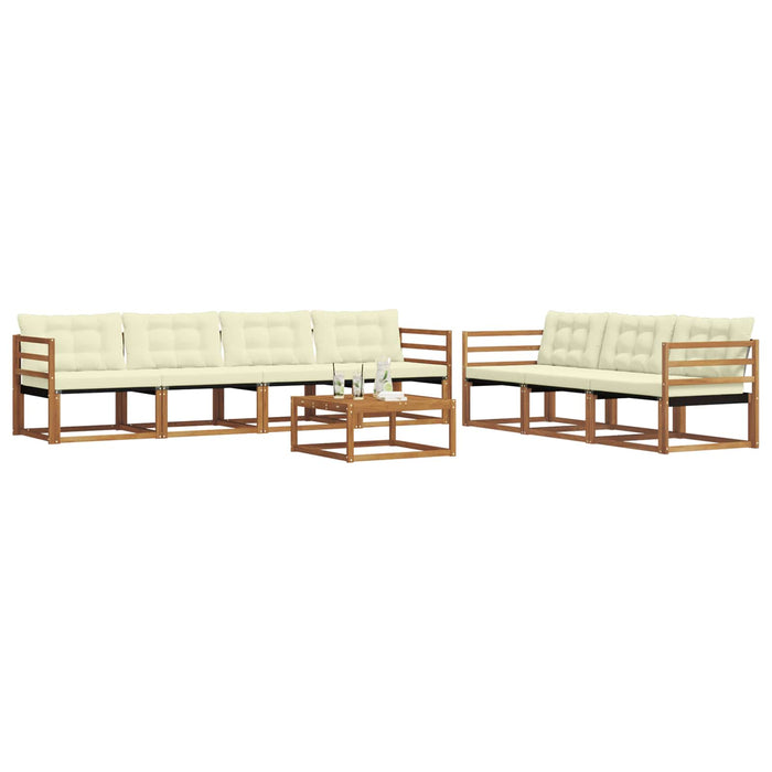 Set de canapele de exterior cu pernă 8 pcs Natural și Crem WALTI