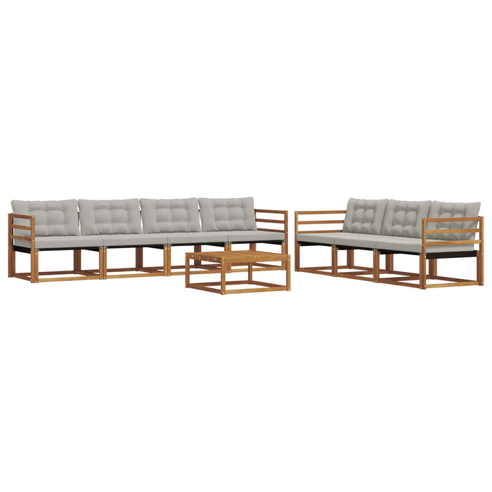 Set de canapele de exterior 8 pcs Gri natural și deschis WALTI