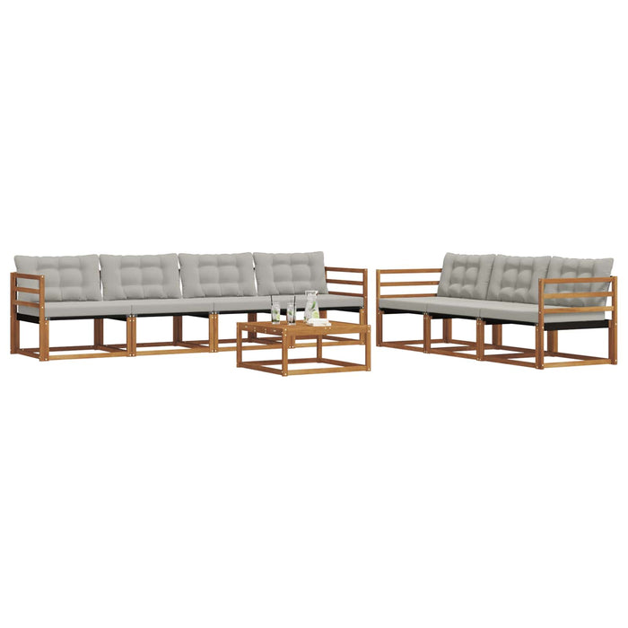 Set de canapele de exterior 8 pcs Gri natural și deschis WALTI
