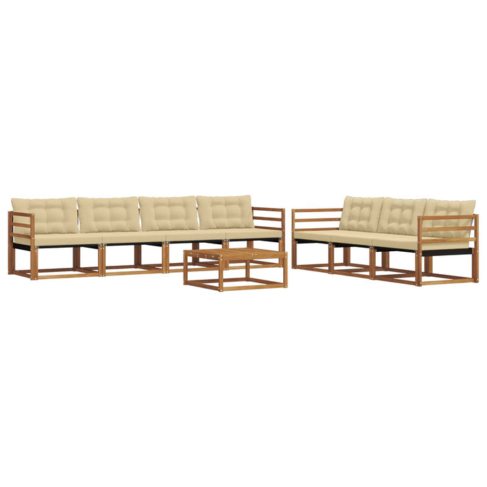 Set de canapele de exterior cu pernă 8 pcs Natural și Bej WALTI