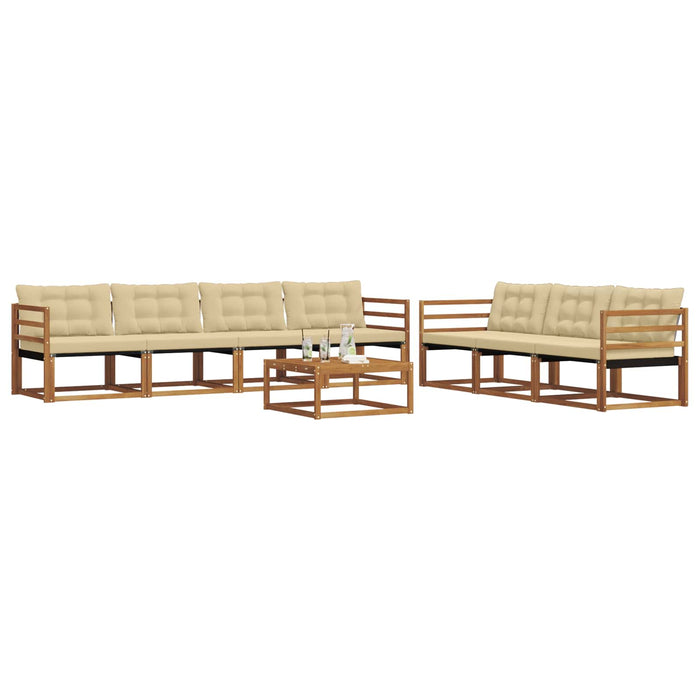 Set de canapele de exterior cu pernă 8 pcs Natural și Bej WALTI