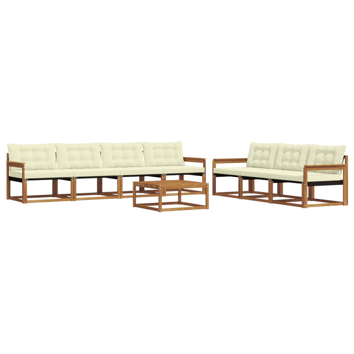 Set de canapele de exterior cu pernă 8 pcs Natural și Crem WALTI