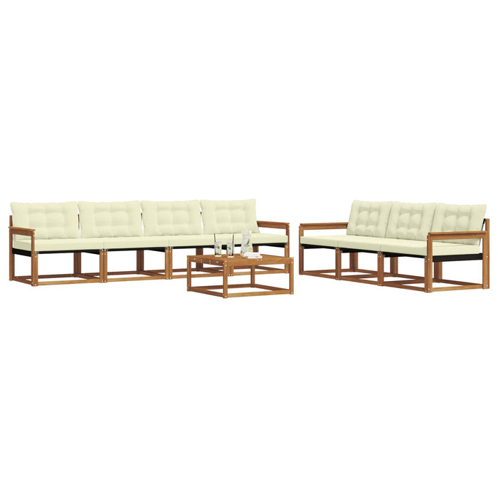 Set de canapele de exterior cu pernă 8 pcs Natural și Crem WALTI