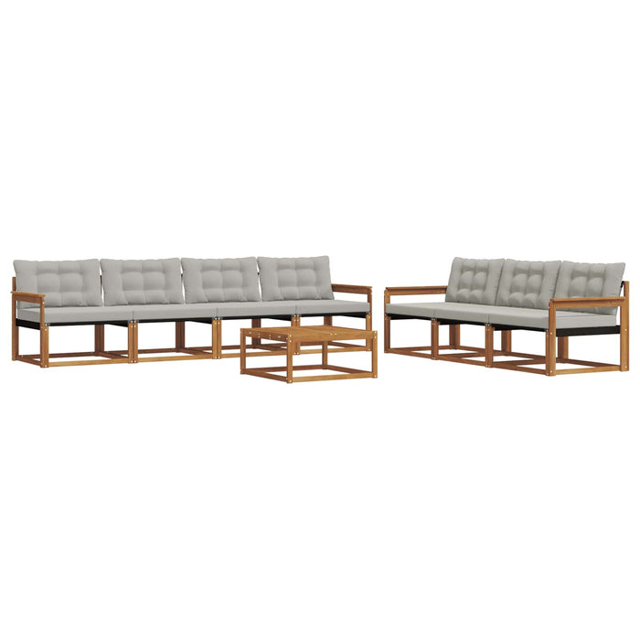Set de canapele de exterior 8 pcs Gri natural și deschis WALTI