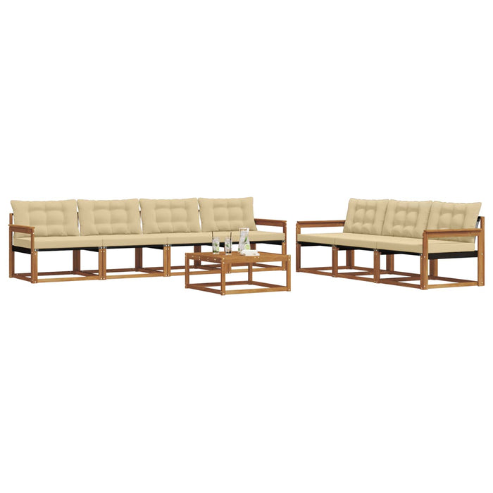 Set de canapele de exterior cu pernă 8 pcs Natural și Bej WALTI