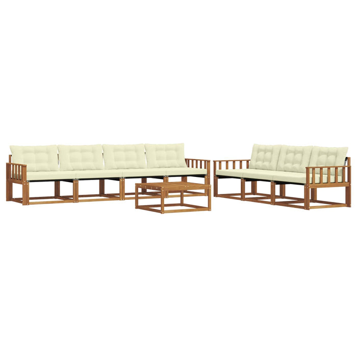 Set de canapele de exterior cu pernă 8 pcs Natural și Crem WALTI