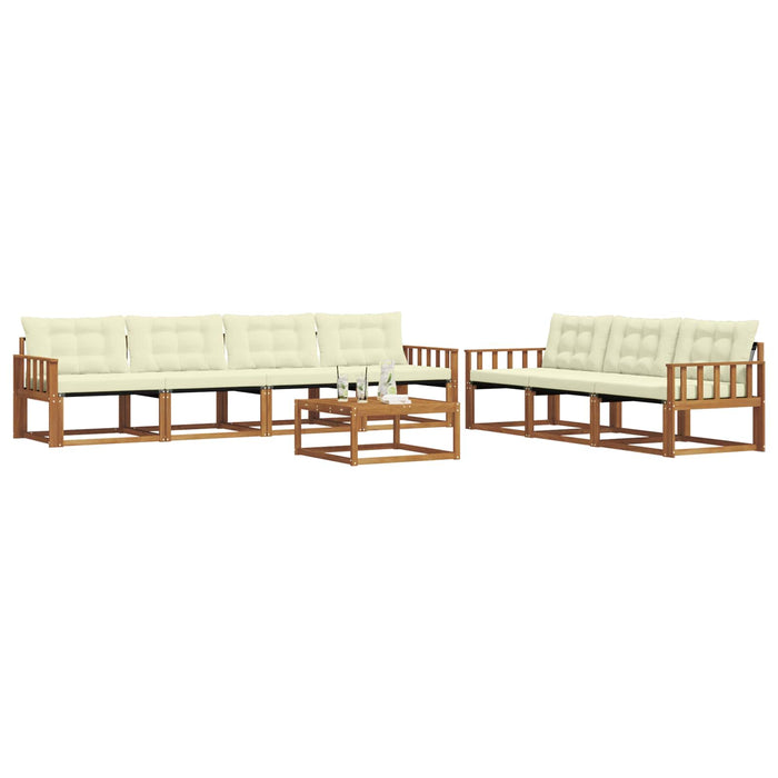 Set de canapele de exterior cu pernă 8 pcs Natural și Crem WALTI
