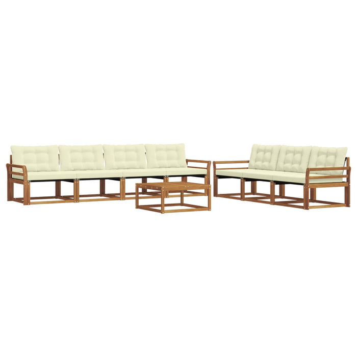 Set de canapele de exterior cu pernă 8 pcs Natural și Crem WALTI