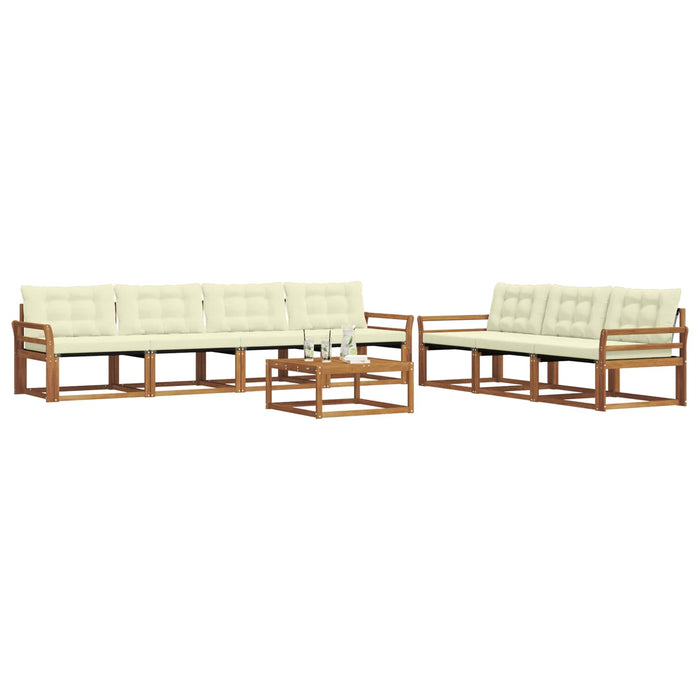 Set de canapele de exterior cu pernă 8 pcs Natural și Crem WALTI