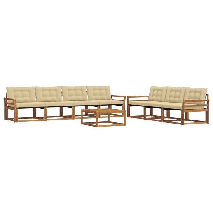 Set de canapele de exterior cu pernă 8 pcs Natural și Bej WALTI