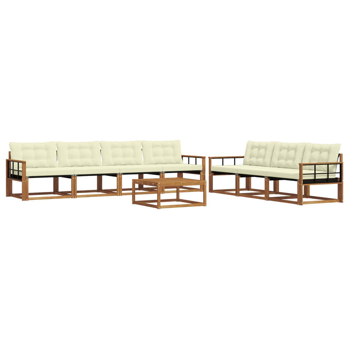 Set de canapele de exterior cu pernă 8 pcs Natural și Crem WALTI