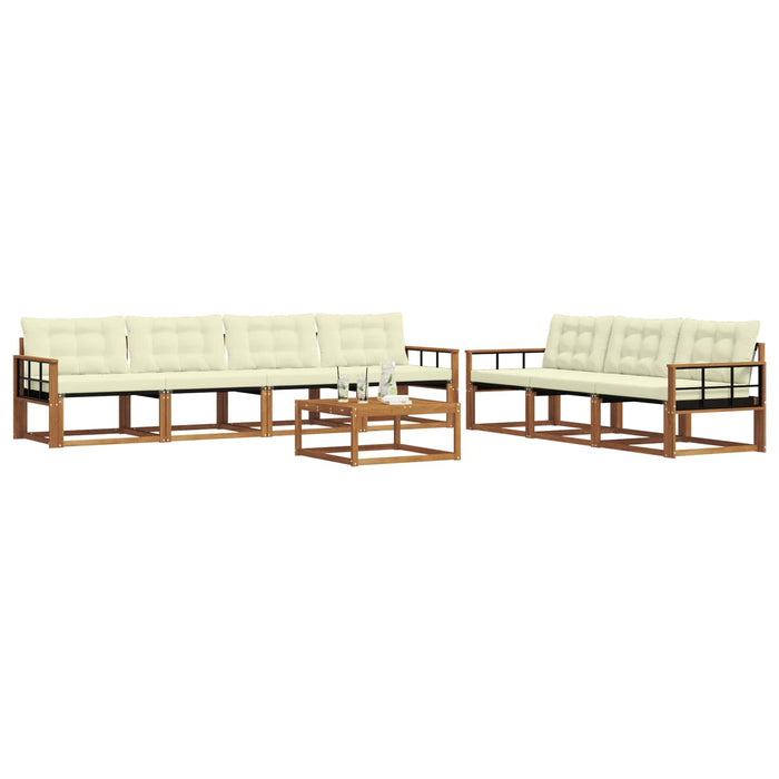 Set de canapele de exterior cu pernă 8 pcs Natural și Crem WALTI