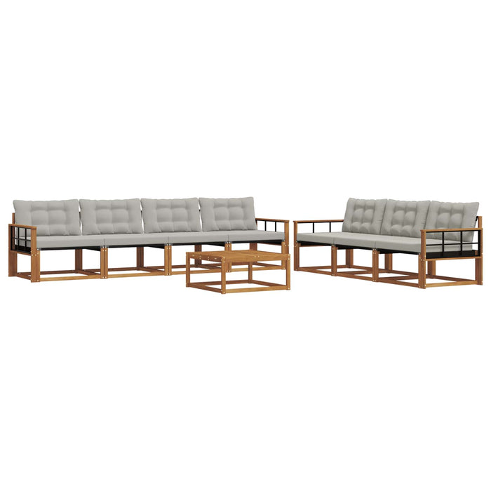 Set de canapele de exterior 8 pcs Gri natural și deschis WALTI