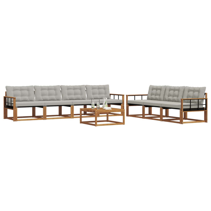 Set de canapele de exterior 8 pcs Gri natural și deschis WALTI