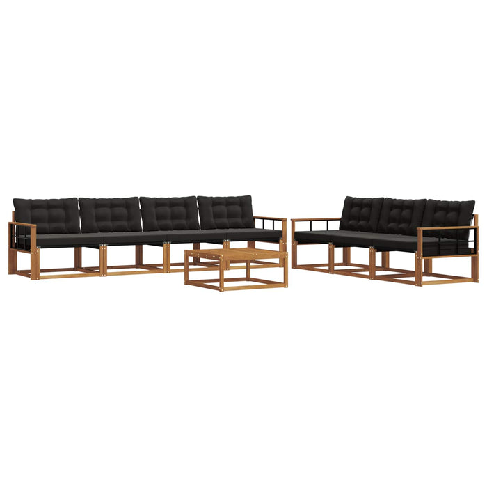 Set de canapele de exterior cu pernă 8 pcs Natural și Negru WALTI