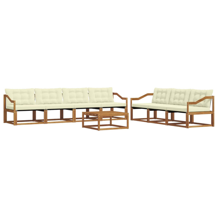 Set de canapele de exterior cu pernă 8 pcs Natural și Crem WALTI