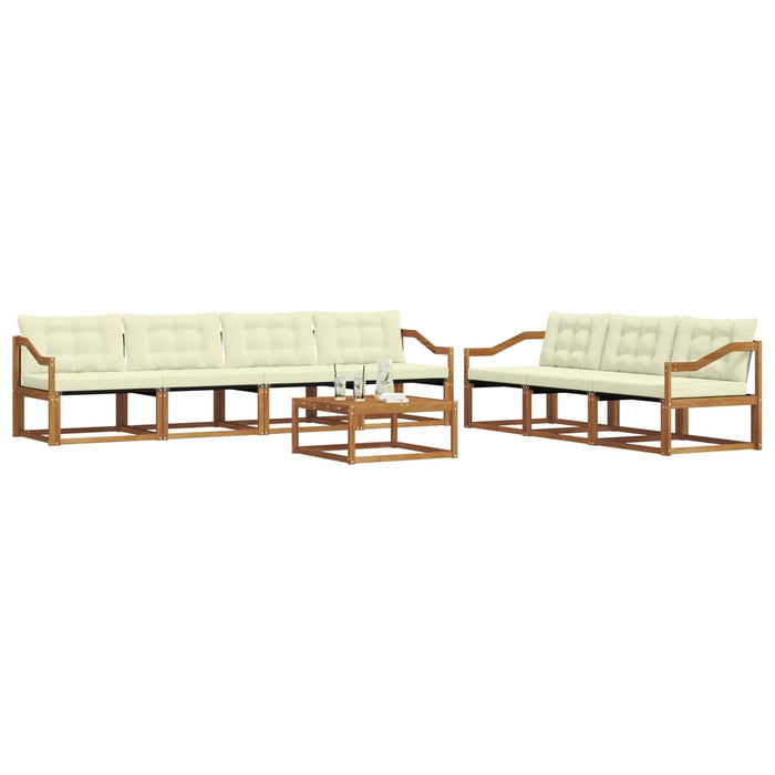 Set de canapele de exterior cu pernă 8 pcs Natural și Crem WALTI