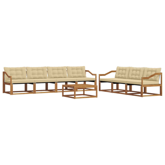Set de canapele de exterior cu pernă 8 pcs Natural și Bej WALTI