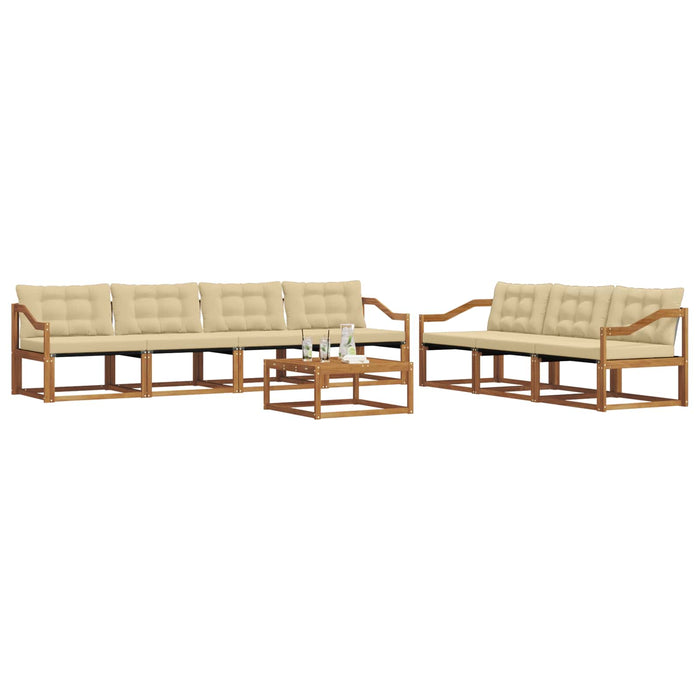 Set de canapele de exterior cu pernă 8 pcs Natural și Bej WALTI