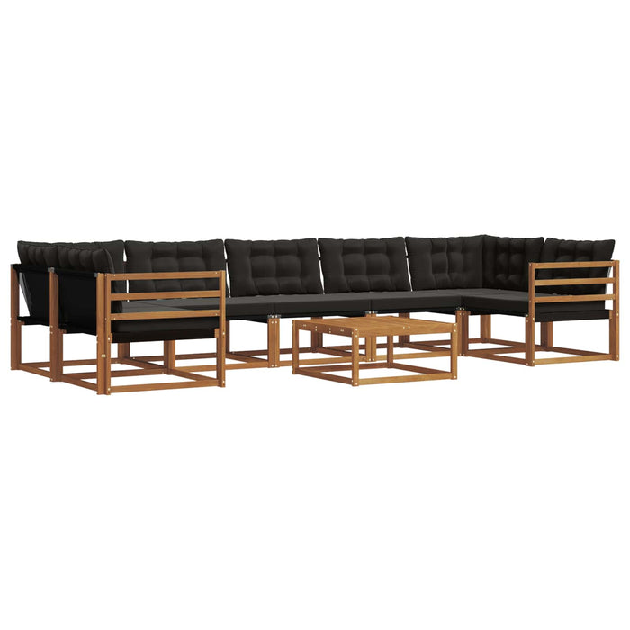 Set de canapele de exterior cu pernă 8 pcs Natural și Negru - WALTI WALTI