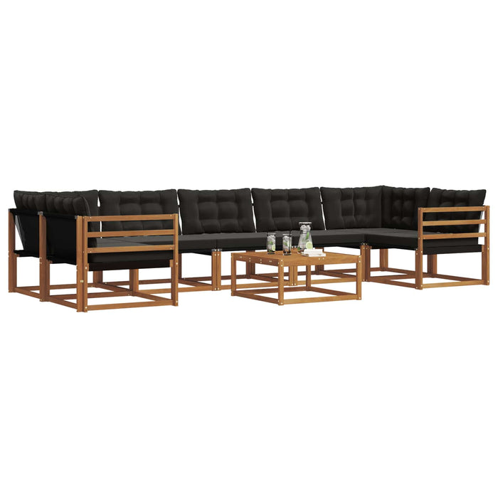 Set de canapele de exterior cu pernă 8 pcs Natural și Negru - WALTI WALTI
