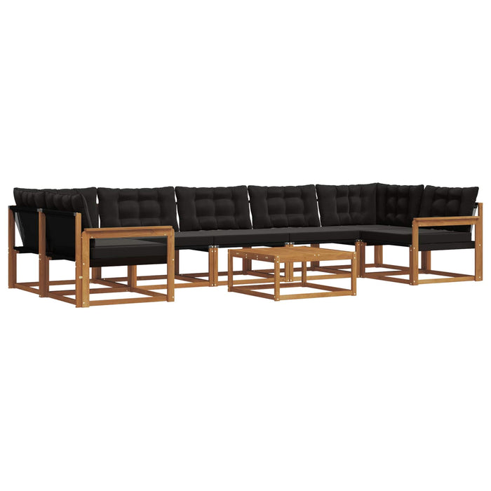Set de canapele de exterior cu pernă 8 pcs Natural și Negru - WALTI WALTI
