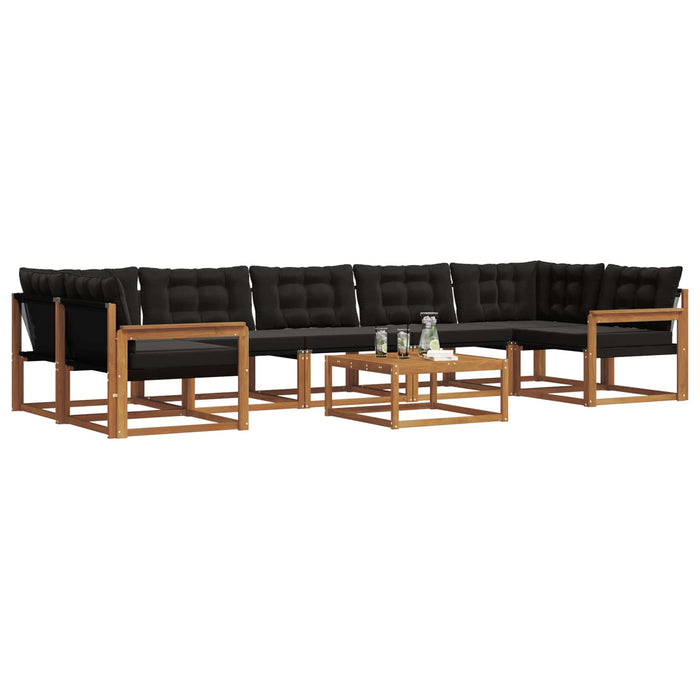 Set de canapele de exterior cu pernă 8 pcs Natural și Negru - WALTI WALTI